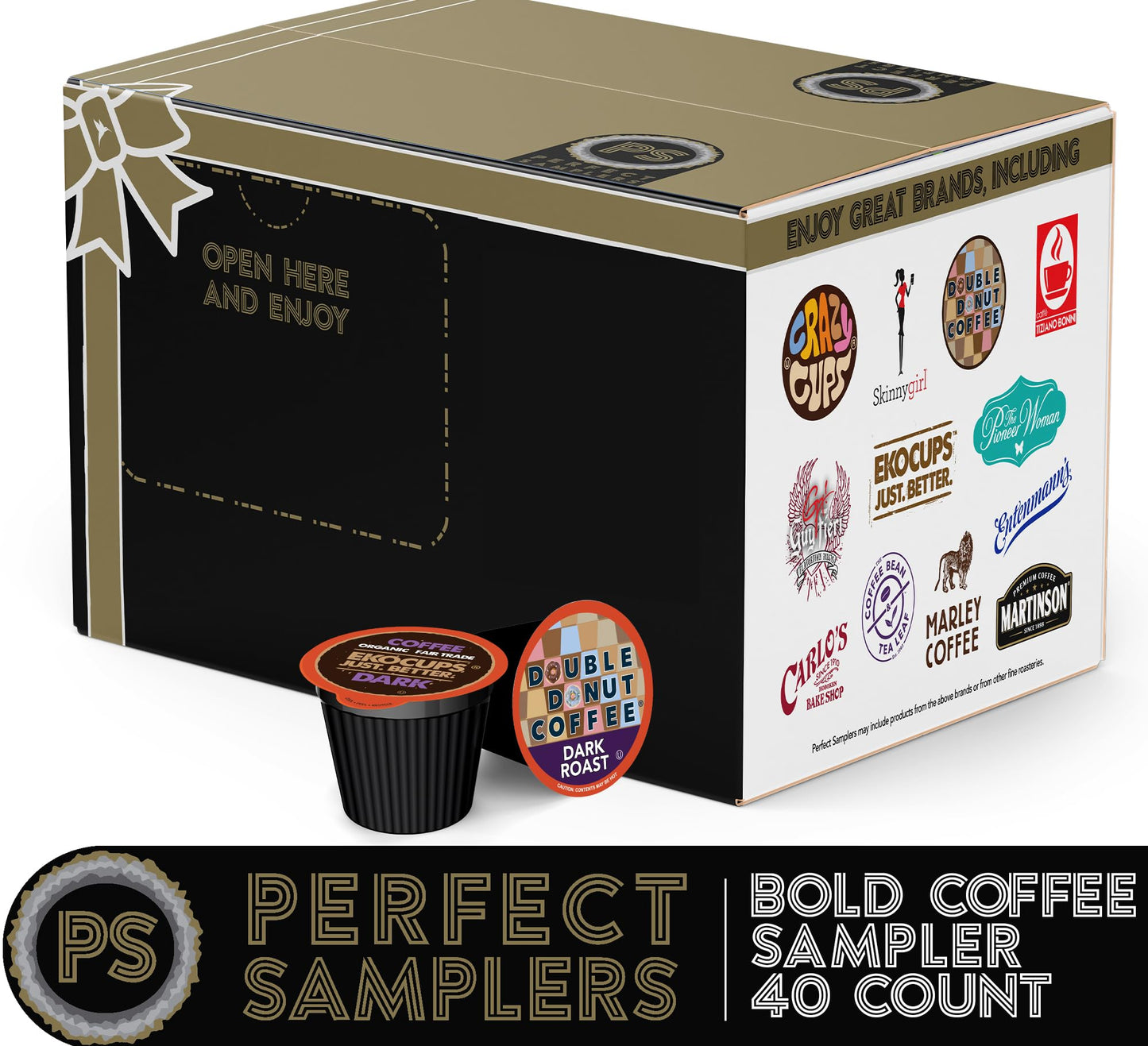 Perfect Samplers Coffee Pods Variety Pack, Dark Roast, 40 Count, Single Serve Cups for Keurig K-Cup Machines