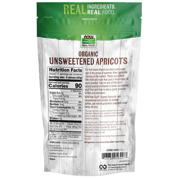 NOW Foods, Organic Dried Apricots, Unsweetened, No Preservatives, Added Sugar or Sulfur, 16-Ounce (Packaging May Vary)