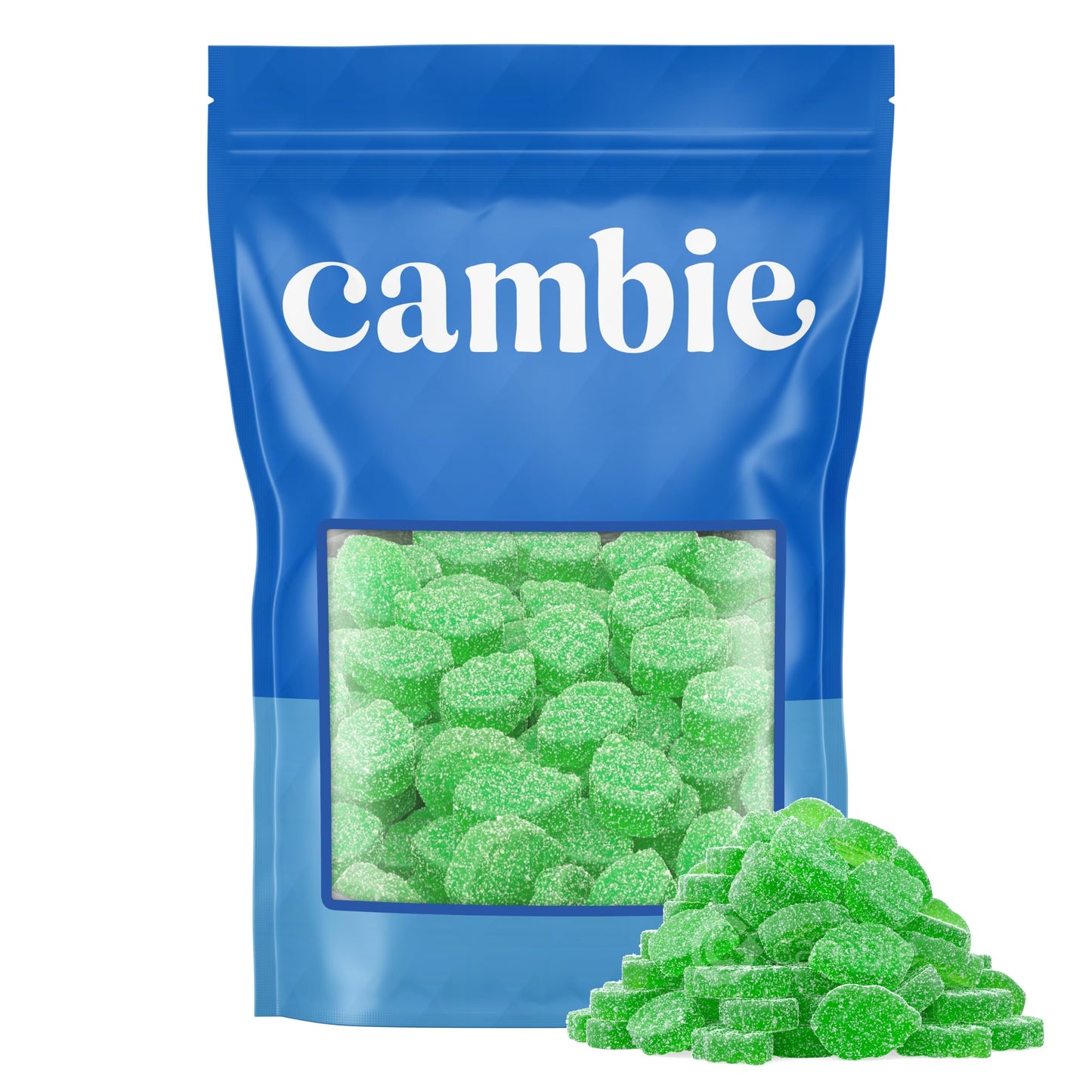 Cambie - Jelly Spearmint Leaves Candy, Sugar Coated Natural Spearmint Flavor, Soft & Chewy Texture, Perfect for Snacking, Sharin