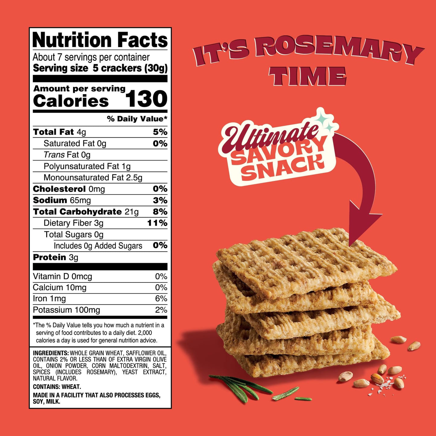 Back to Nature - Rosemary & Olive Oil Harvest Whole Wheat Crackers - Non-GMO, Made with Whole Grain Wheat & Sea Salt, Seriously