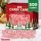 Taboom Bulk Mini Candy Canes - Individually Wrapped Peppermint Candy - 500 Count - Red & White - Holiday Gifts & Party Favors