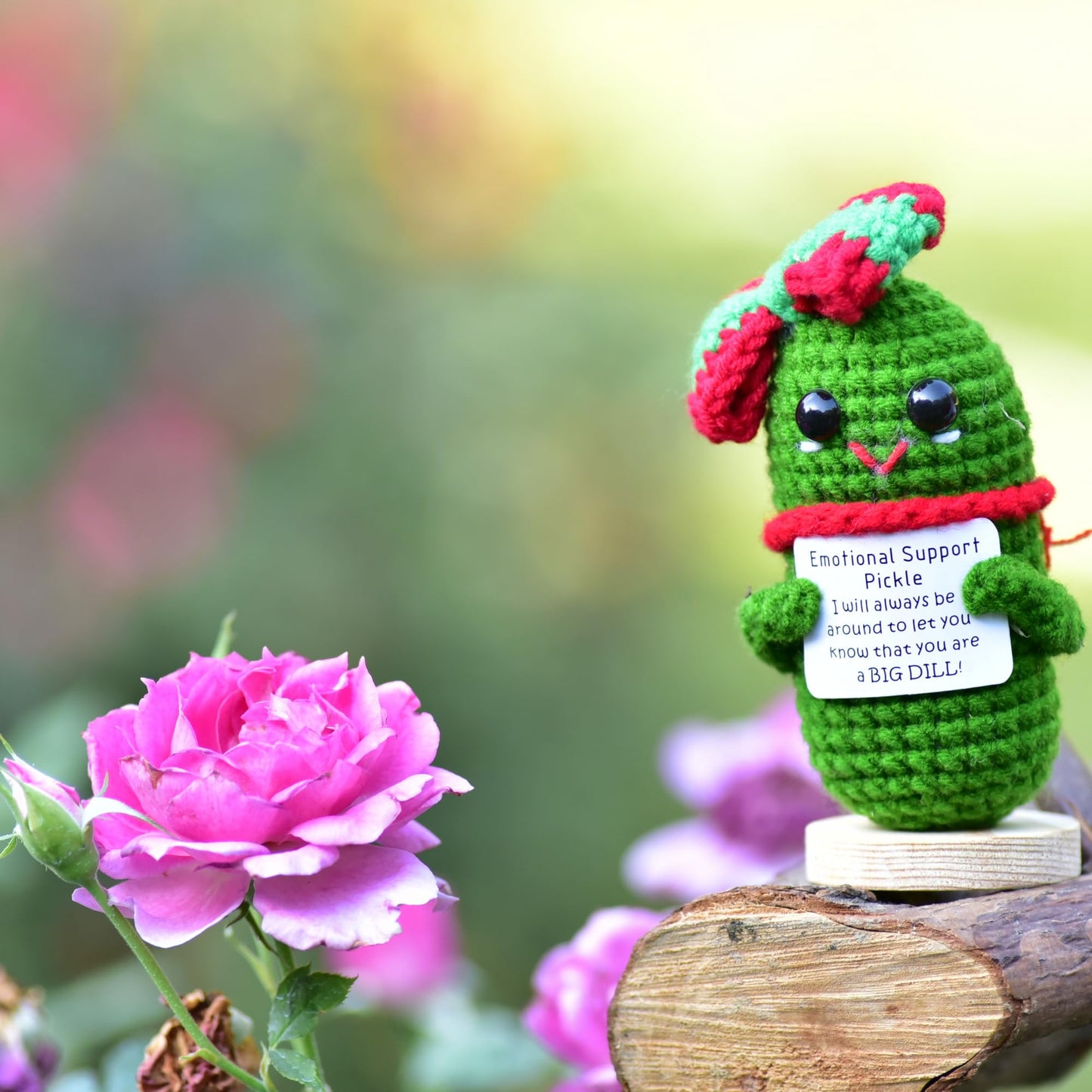 qyqkfly Emotional Pickled Desk Support Gift, Green Cotton, Model qq-cu-with chri bow, Ideal for Women, Friends, Easter, Birthday, Christmas