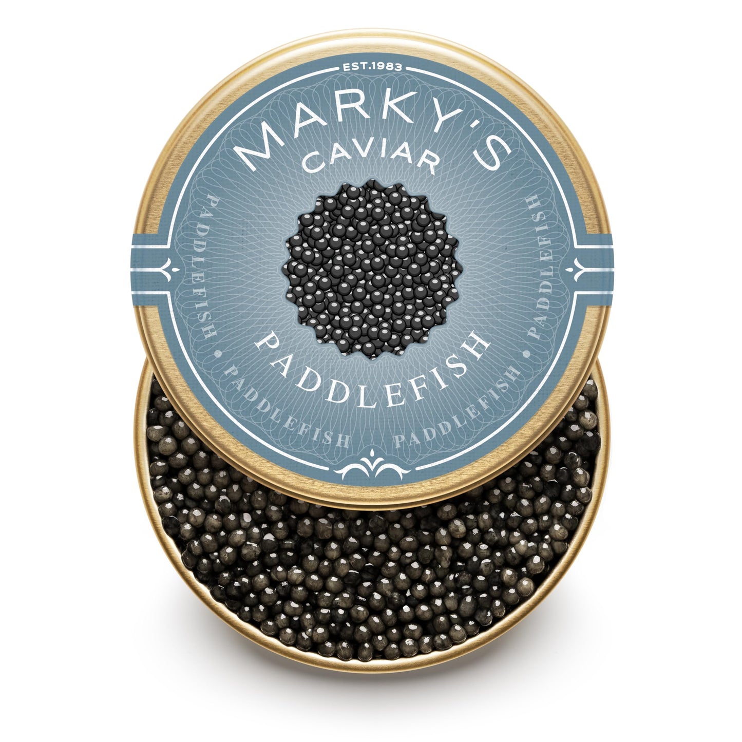 MARKY'S Paddlefish Black American Caviar - 2 oz / 56 g - Premium Malossol Black Roe - GUARANTEED OVERNIGHT