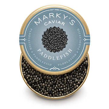 MARKY'S Paddlefish Black American Caviar - 2 oz / 56 g - Premium Malossol Black Roe - GUARANTEED OVERNIGHT