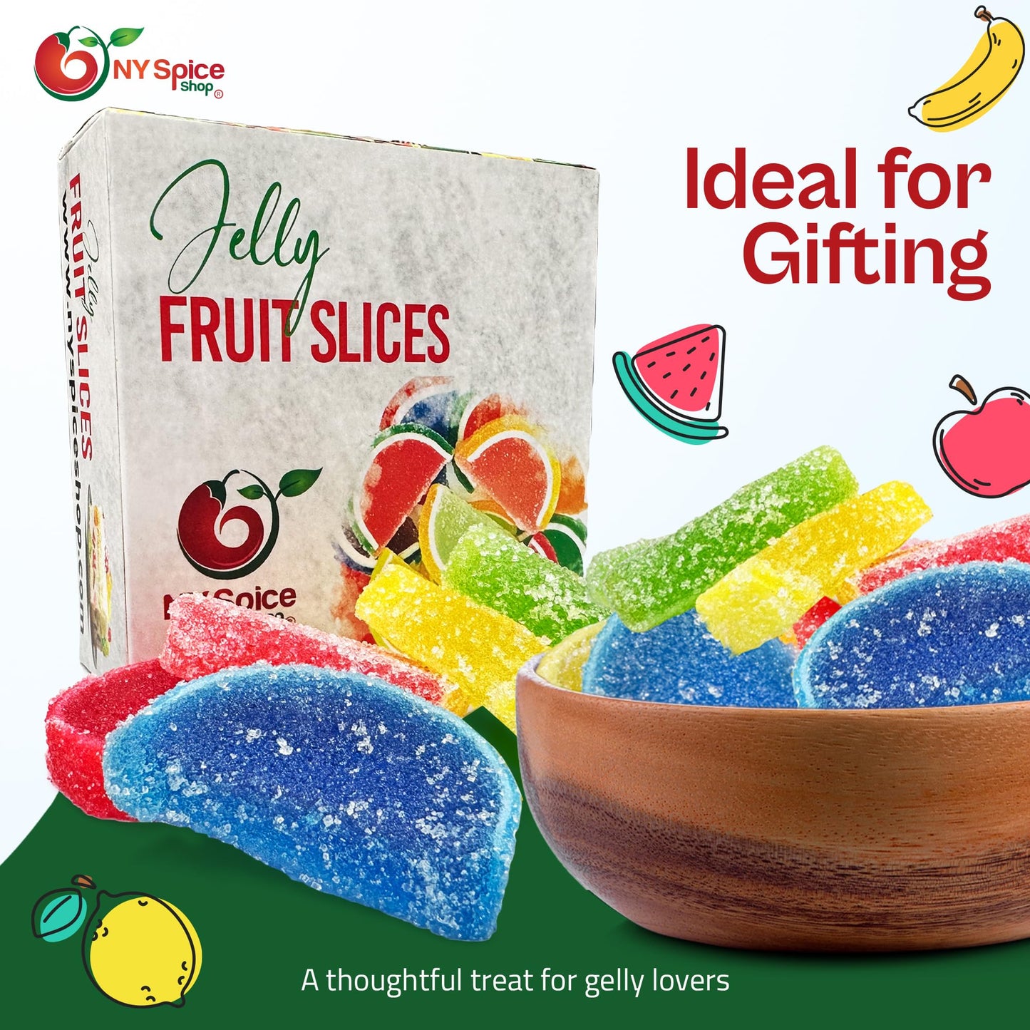 Ny Spice Shop Jelly Fruit Candy - 3 Pound Fruit Slices Candy - Assorted Fruit Gummies - Fruit Snacks For Candies Lovers