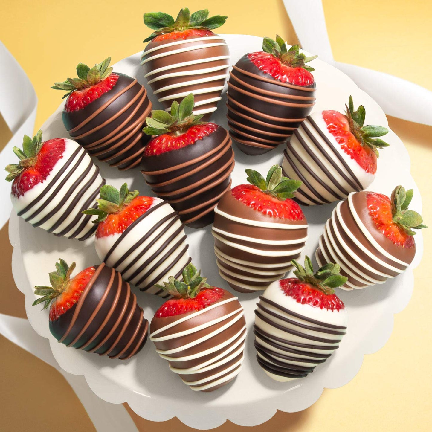 A Gift Inside Chocolate Covered Strawberries, 12 Count, Dark/Milk/White, 32 Ounce