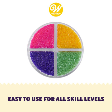 Wilton Bright Multicolored Sugar Sprinkles, 4-Colors Sanding Sugar for Desserts, 4.4 oz.