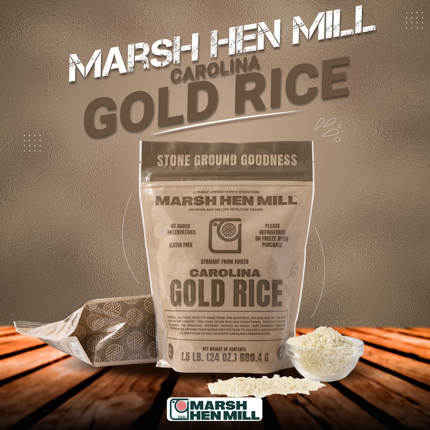Marsh Hen Mill Carolina Gold Rice Pure Long Grain White Rice With Exceptional Aroma Flavor & Texture Nutty Almond & Floral Notes