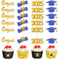 Chinco 100 Pack 2025 Graduation Cupcake Toppers Grad Cap Food Appetizer Picks Cake Graduation Party Decorations Diploma Cupcake 