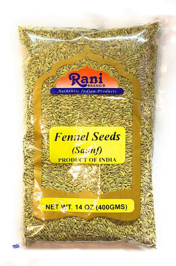 Rani Fennel Seeds (Saunf Sabut) Whole Spice 14Oz (400G) All Natural Gluten Friendly Non-Gmo Vegan Indian Origin