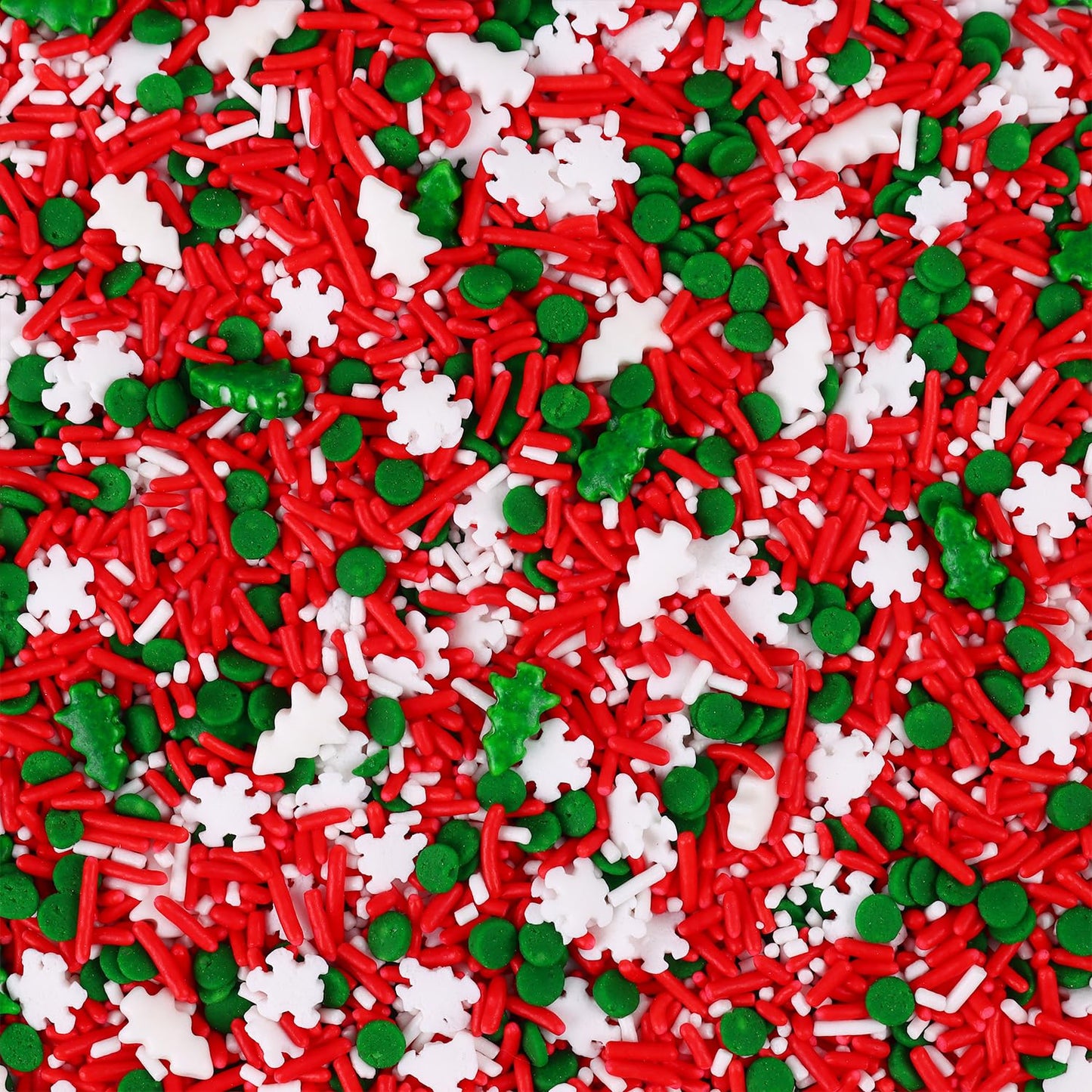 Christmas Tree Sprinkles for Cake Decorating Edible 4.2 ounce Snowflake Sprinkles Mix Red Green for Xmas Party New Year Cupcake