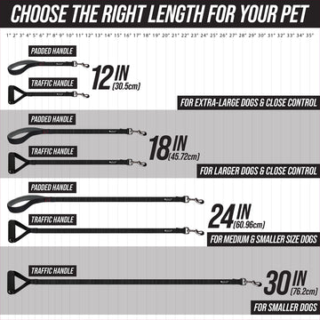 Leashboss Short Dog Leash For Dog Training  Padded Traffic Handle Short Leash For Dog Training, Total Comfort When Dog Walking