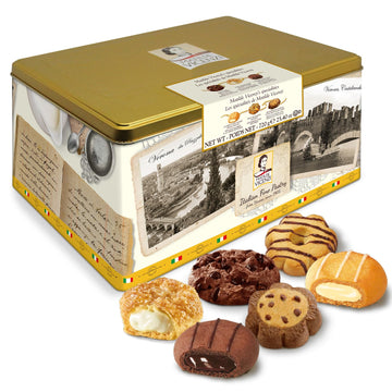 Pasticceria Matilde Vicenzi Verona Cookie Tin - Gourmet Assorted Italian Cookies, 25.4oz (720g), Individually Wrapped, Christmas Gift