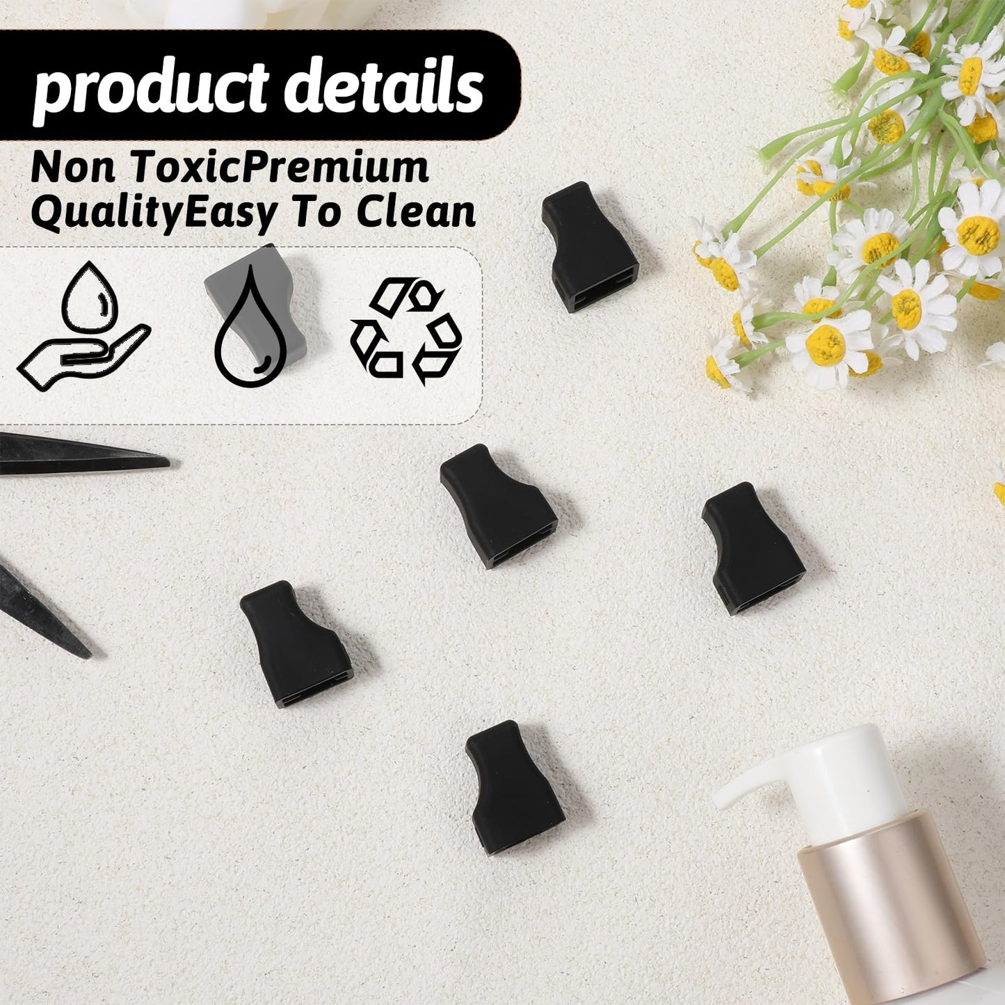 BOHUIZ Coffee Syrup Pump Tip Covers, Black Rubber Caps, 10 Pcs, Portable Pourer for Syrups, Olive Oil, and Liquor Dispenser