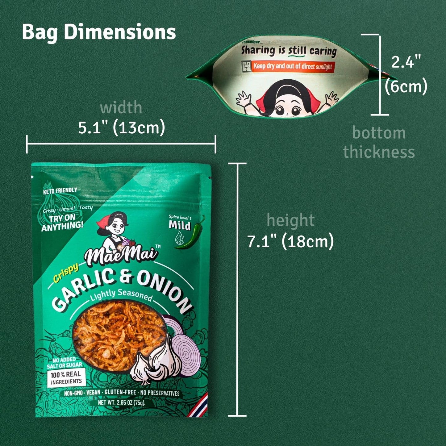 MaeMai Chili Crisp (MILD Spice) - enhanced Onion & Garlic Flakes - Crispy All-Purpose Seasoning  Topper | Keto  vegan  gluten-free. Crunchy condiment for ramen add ons  rice seasoning  salads | 3.17 oz (90g)