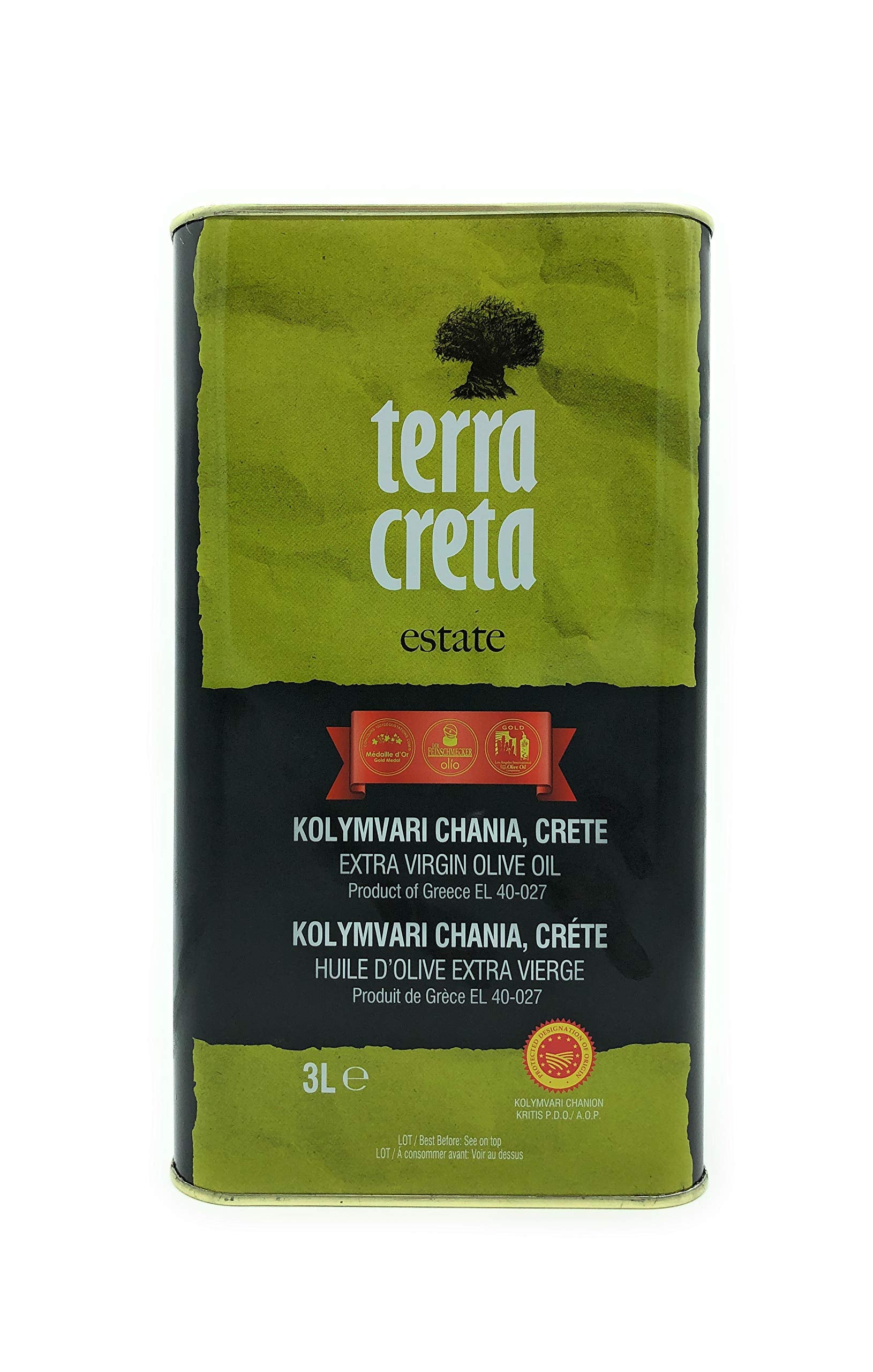 Terra Creta | Award Winning | Kolymvari Estates | 100% Pure Greek Olive Oil | Cold Extracted | Protective Designation Of Origin