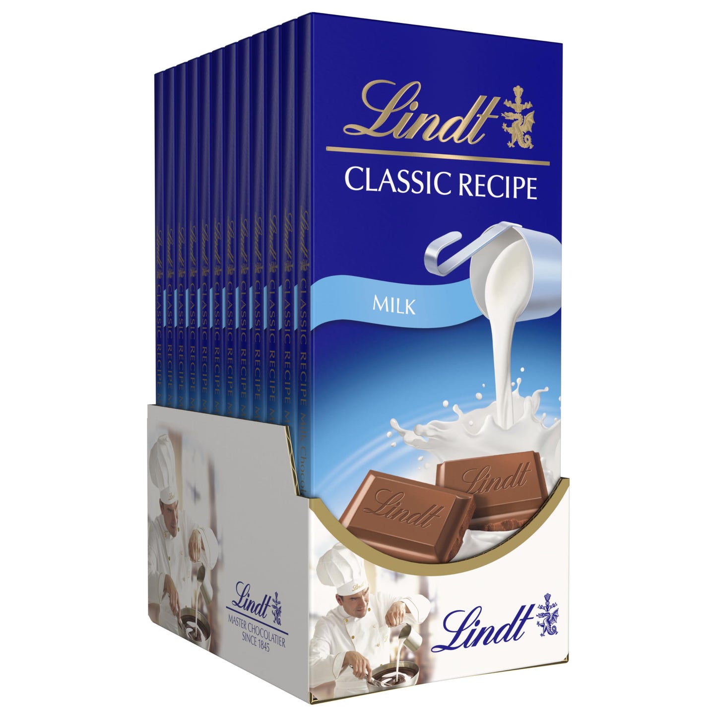 Lindt Classic Recipe Milk Chocolate Bar, Easter Chocolate Candy, 4.4 Oz. (12 Pack)