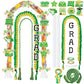 TKNOUS Graduation Ribbon Leis Kit, 10 Pcs Green Gold Candy Lei with Honor Cord, Class of 2025, Polyester, Model Lei-G