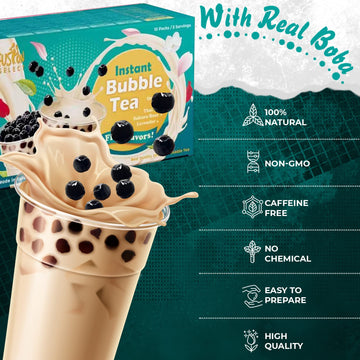 Fusion Select 5 Packs Authentic Tea Flavors Sakura, Lavender, Rose, Thai Tea, Original Milk Tea Boba Tea Kit Extra Rich Flavor B