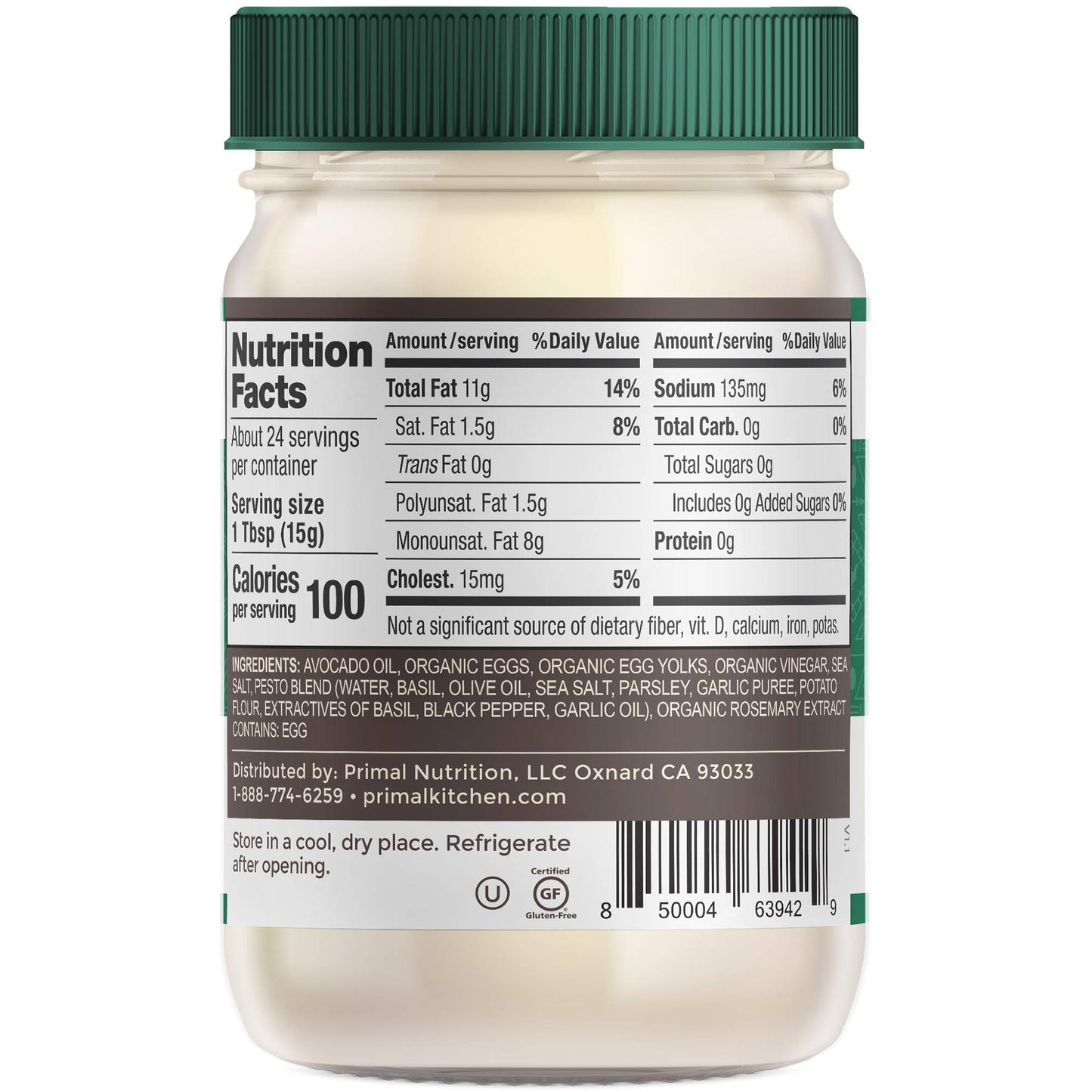 Primal Kitchen Mayo Made With Avocado Oil And Cage-Free Eggs Variety Pack, Original & Pesto, 12 Ounces, Pack Of 2