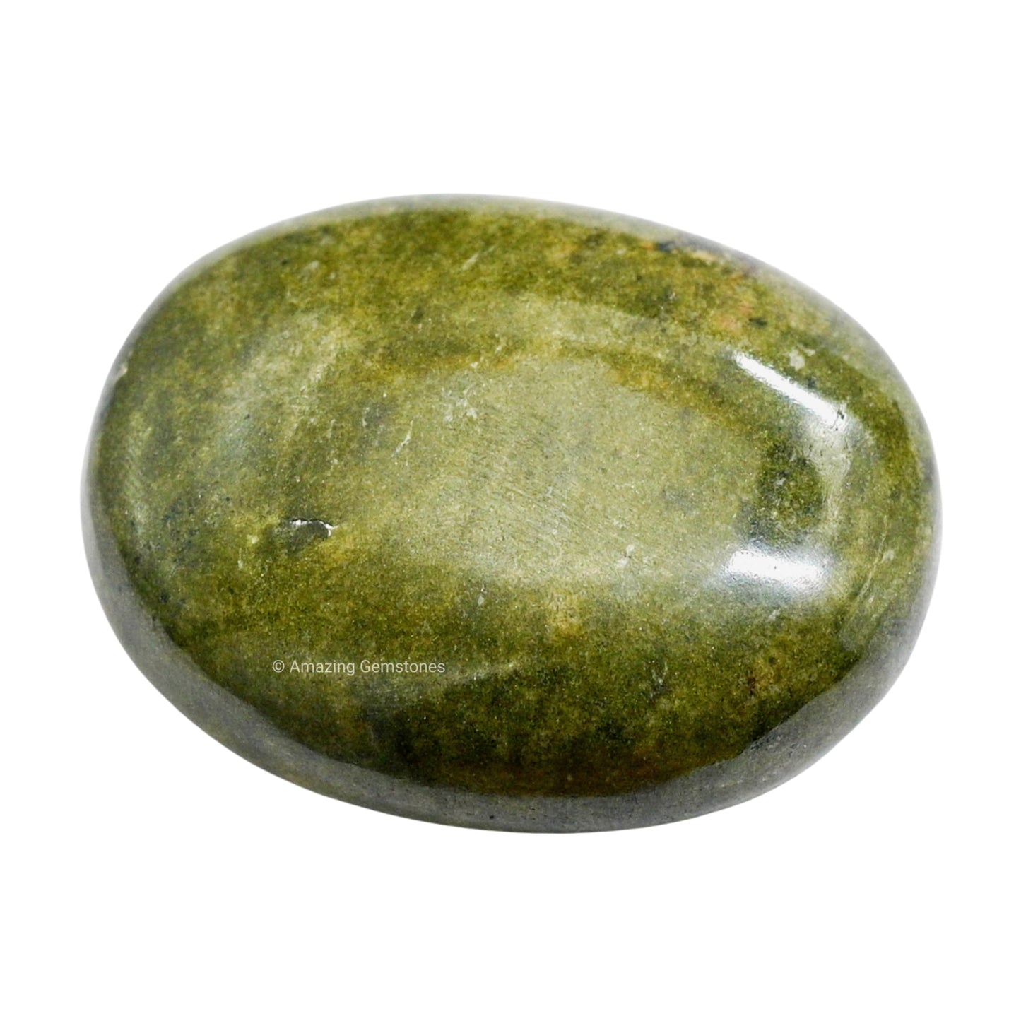 Vesuvianite Palm Stone - Pocket Massage Worry Stone For Natural Body Chakra Balancing, Reiki Healing And Crystal Grid