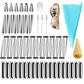 Non-stick Cream Cannoli Tubes, FantasyDay 50 Pcs Stainless Steel Baking Cones Pastry Roll Horn Croissant Mold Cannoli Shells wit