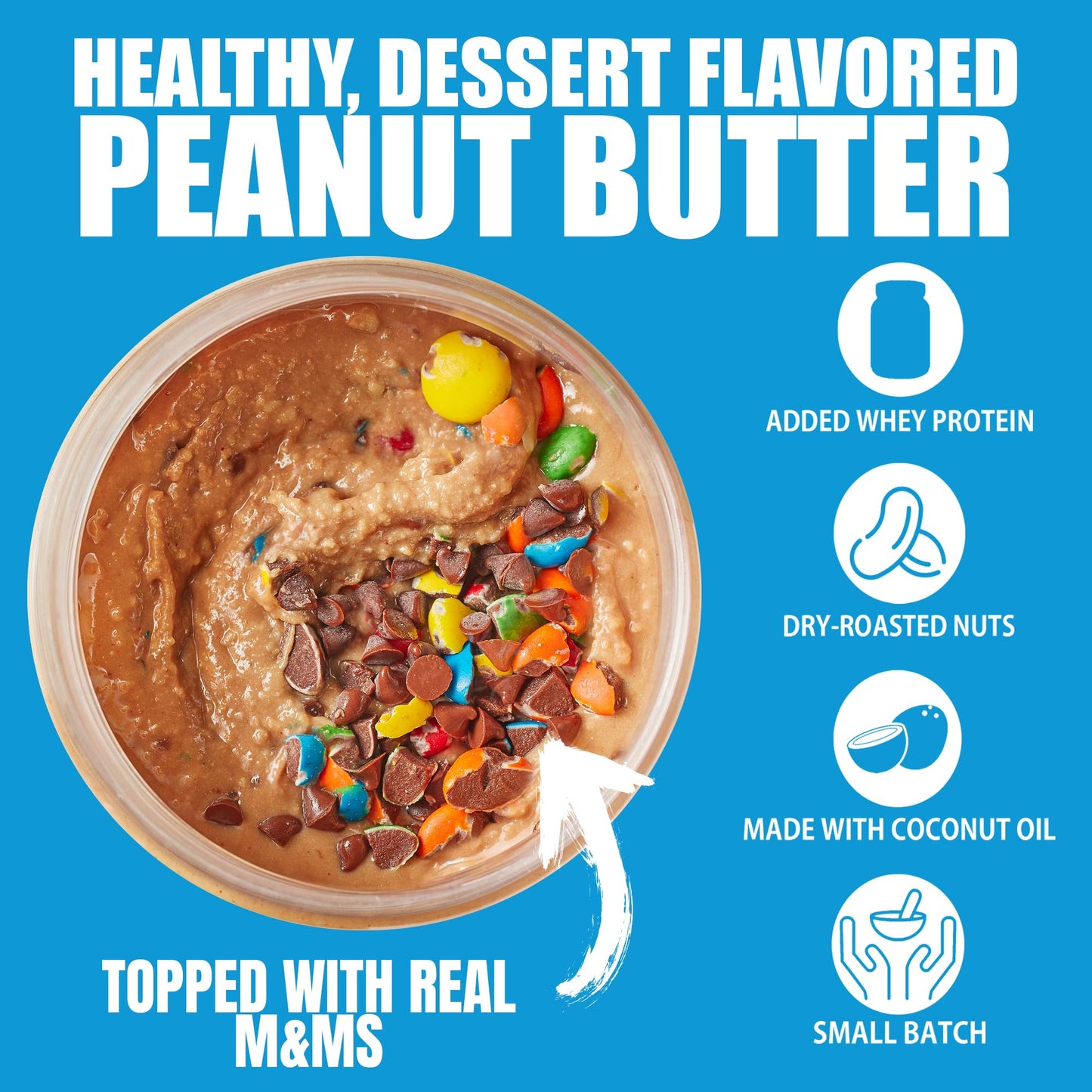 Fit Butters Monster Cookie Peanut Butter Spread - Added Protein And Coconut Oil, Low Carb, Low Sugar, Complete Protein Dessert F
