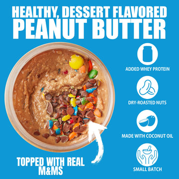 Fit Butters Monster Cookie Peanut Butter Spread - Added Protein And Coconut Oil, Low Carb, Low Sugar, Complete Protein Dessert F
