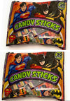 EABC Confection Candy Sticks 2 Pack Superhero Design S-upermans B-atman Comics 40 Count Individual Mini Boxes Nut Free Halloween
