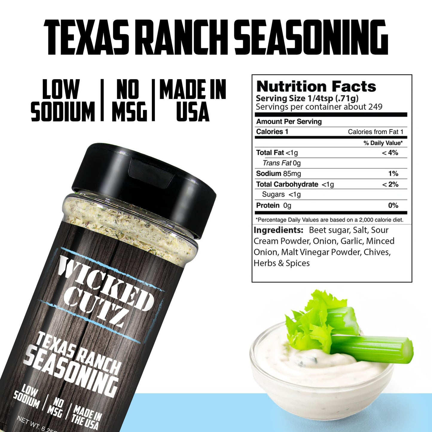 Wicked Cutz Texas Ranch Grill Seasoning Set, 2 Pack Of Grilling Spices, Jerky Seasoning, Low Sodium & No Msg Spices & Seasonings
