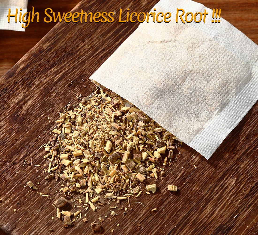 ULTHMOK Premium Licorice Root Tea Bags, 100% Wild Licorice, Caffeine Free, 80 Count