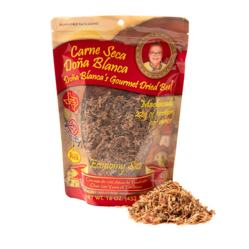 Carne Seca Doa Blanca 16 oz.- Carne Seca - Machacado - Machaca -Shredded Beef Jerky - Beef jerky chew - Kosher Sea Salt Low Sodi