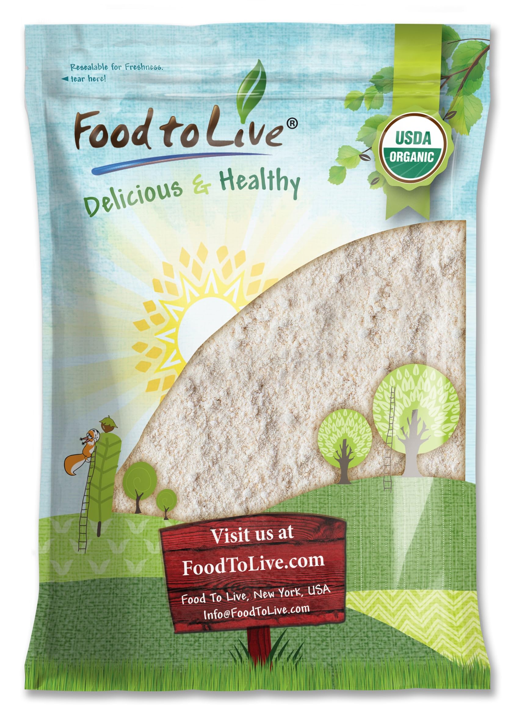 Food to Live Gluten-Free Organic Oat Flour, Stone Ground, 16 lbs, Great for Baking Pancakes, Muffins, Waffles, Bread