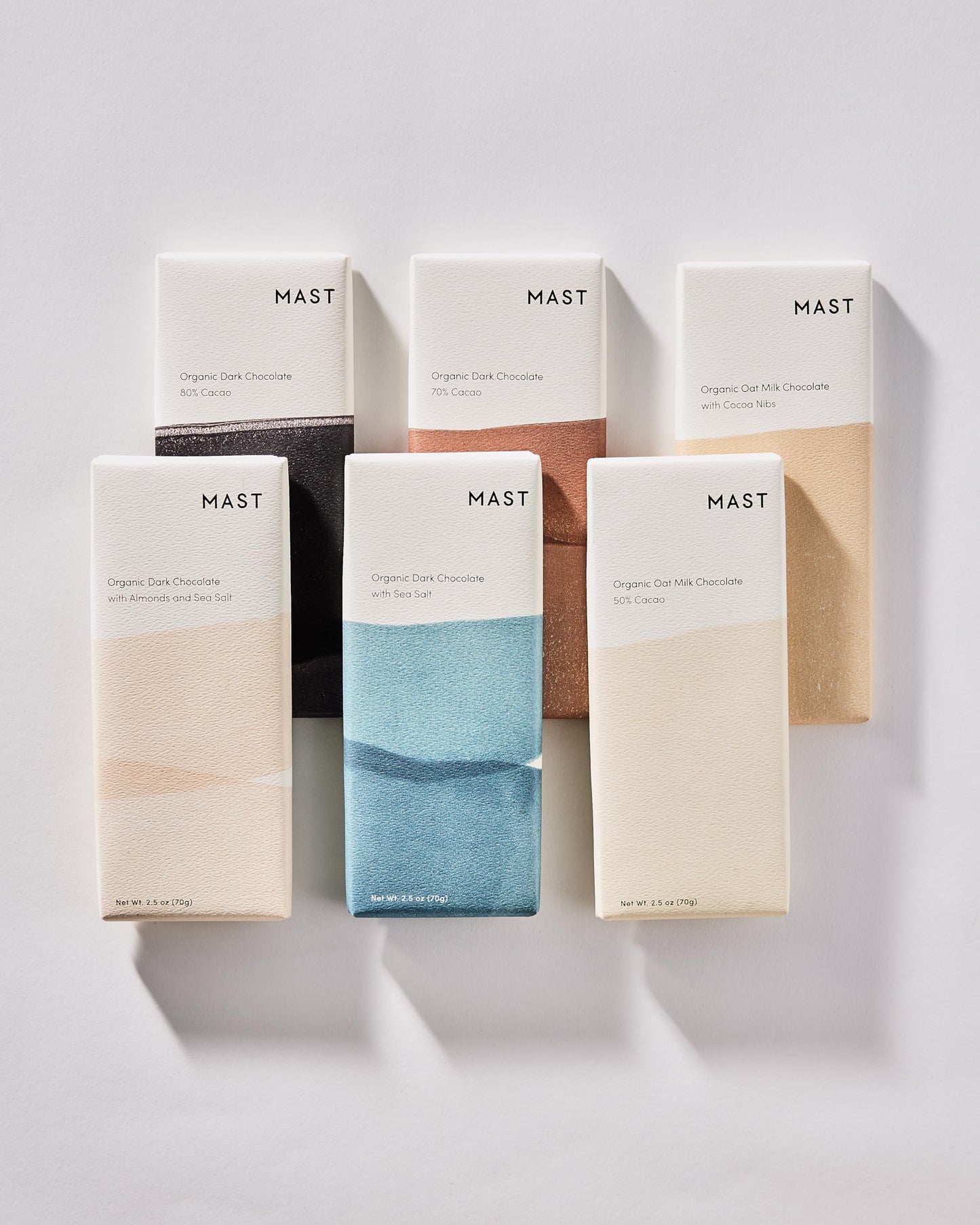 Mast Chocolate Bars | 6 pack | Organic, Kosher | Classic 2.5oz each (6 Bars, Variety Gift Box)