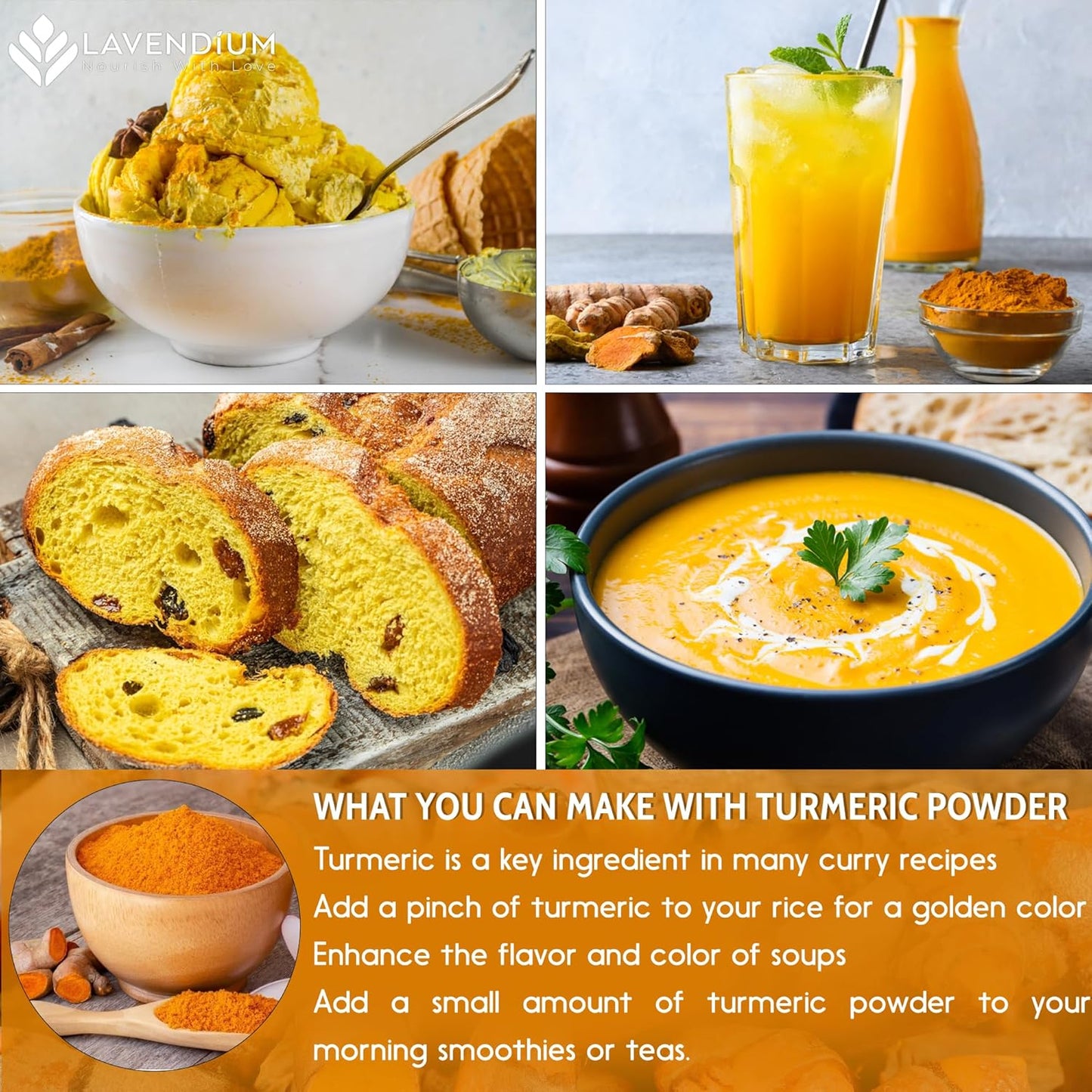 Turmeric Powder, 20oz (1.25 lbs), 100% Natural & Pure, Ground, Seasoning Root Powder, No Additives, No Gluten, Vegan