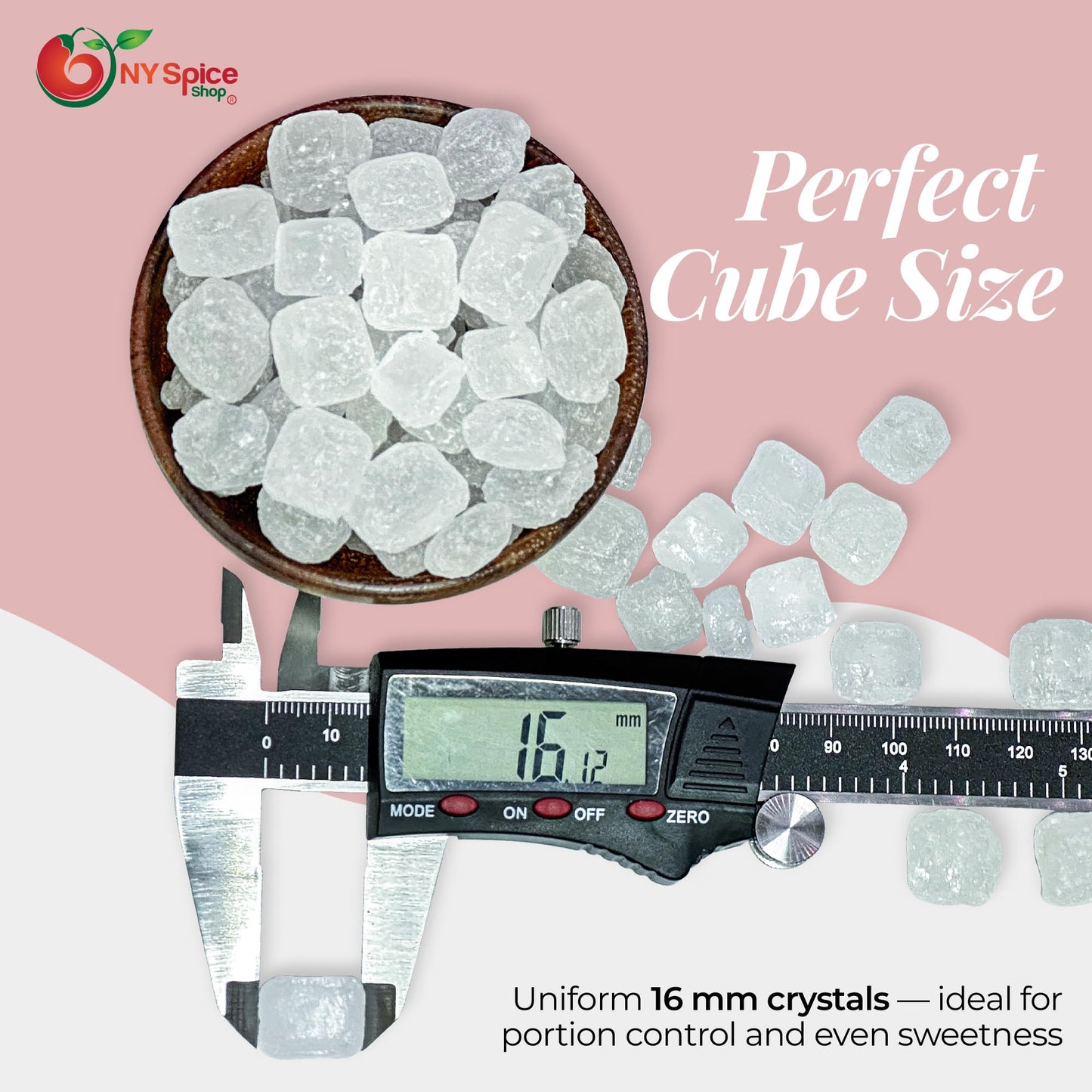 NY Spice Shop Lump Sugar Crystals - Edible Clear Candy for Coffee & Tea - 48 Ounce