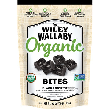 Wiley Wallaby Organic Black Licorice Bites, 5.5 Oz