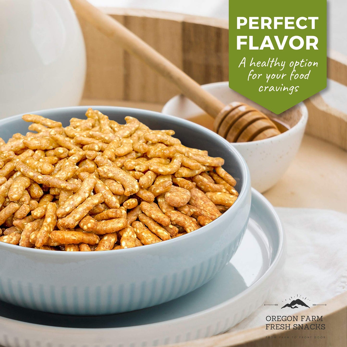Oregon Farm Fresh Snacks Honey Roasted Sesame Sticks - Local Honey Roasted Sesame Sticks - Delicious & Fresh Snacks - Enjoy The
