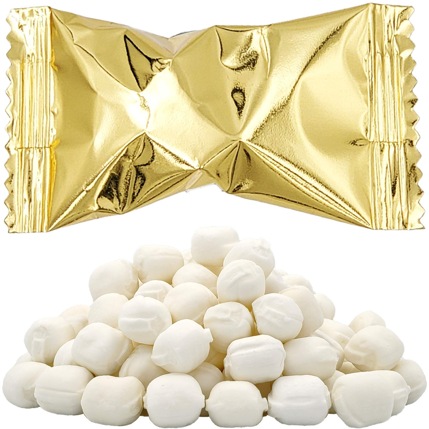 The Dreidel Company 110 Pieces of Metallic Gold Buttermints, Mint Candies, After Dinner Mints, Butter Mint Candy, Fat-Free, Indi