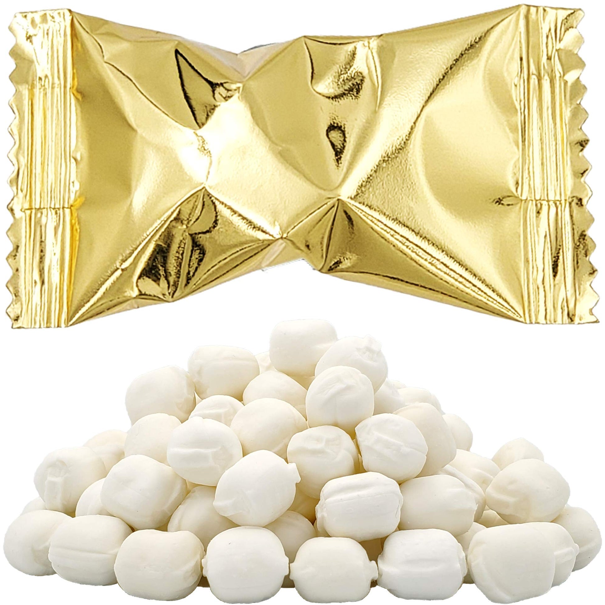 The Dreidel Company 110 Pieces of Metallic Gold Buttermints, Mint Candies, After Dinner Mints, Butter Mint Candy, Fat-Free, Indi