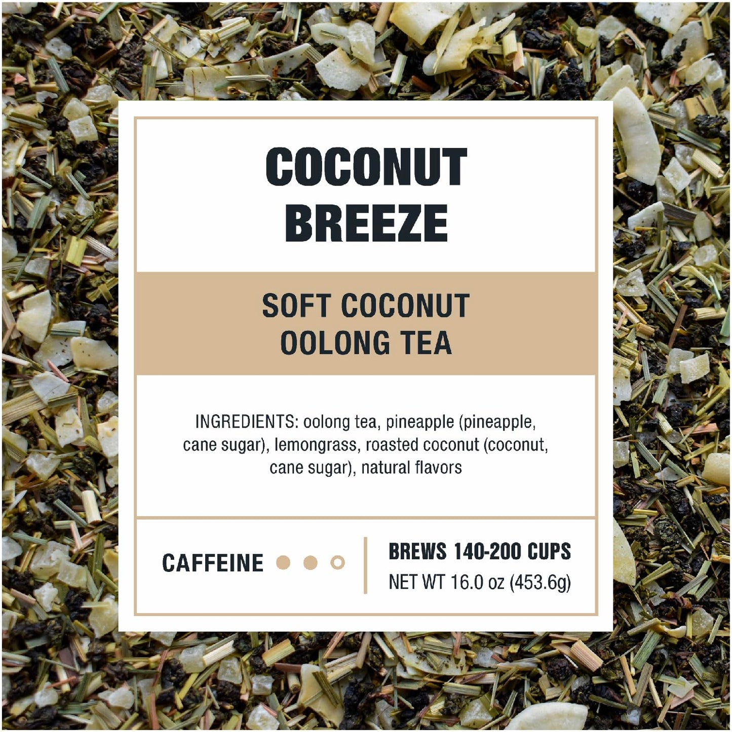Tiesta Tea Coconut Breeze Oolong Tea Blend - Medium Caffeinated - Bulk Bag for 200 Cups - 16 oz Resealable Bag