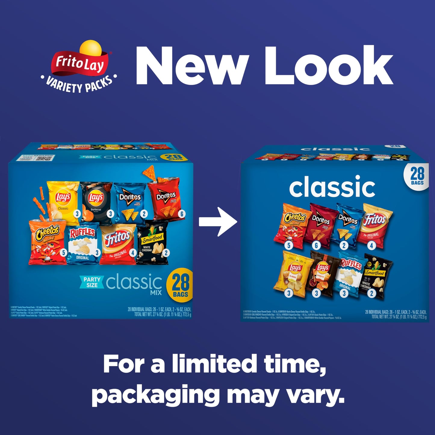 Frito-Lay Classic Mix Variety Pack Cube 28ct