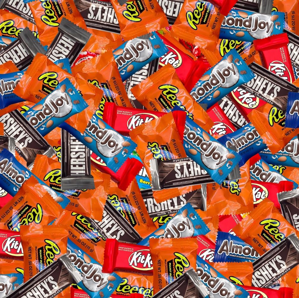 SUGADELIC Chocolate Candy Variety Pack – Snack Size Mini Bars, Peanut Butter Cups, Almond & Wafer Chocolates – 5 LB Bulk Party Candy