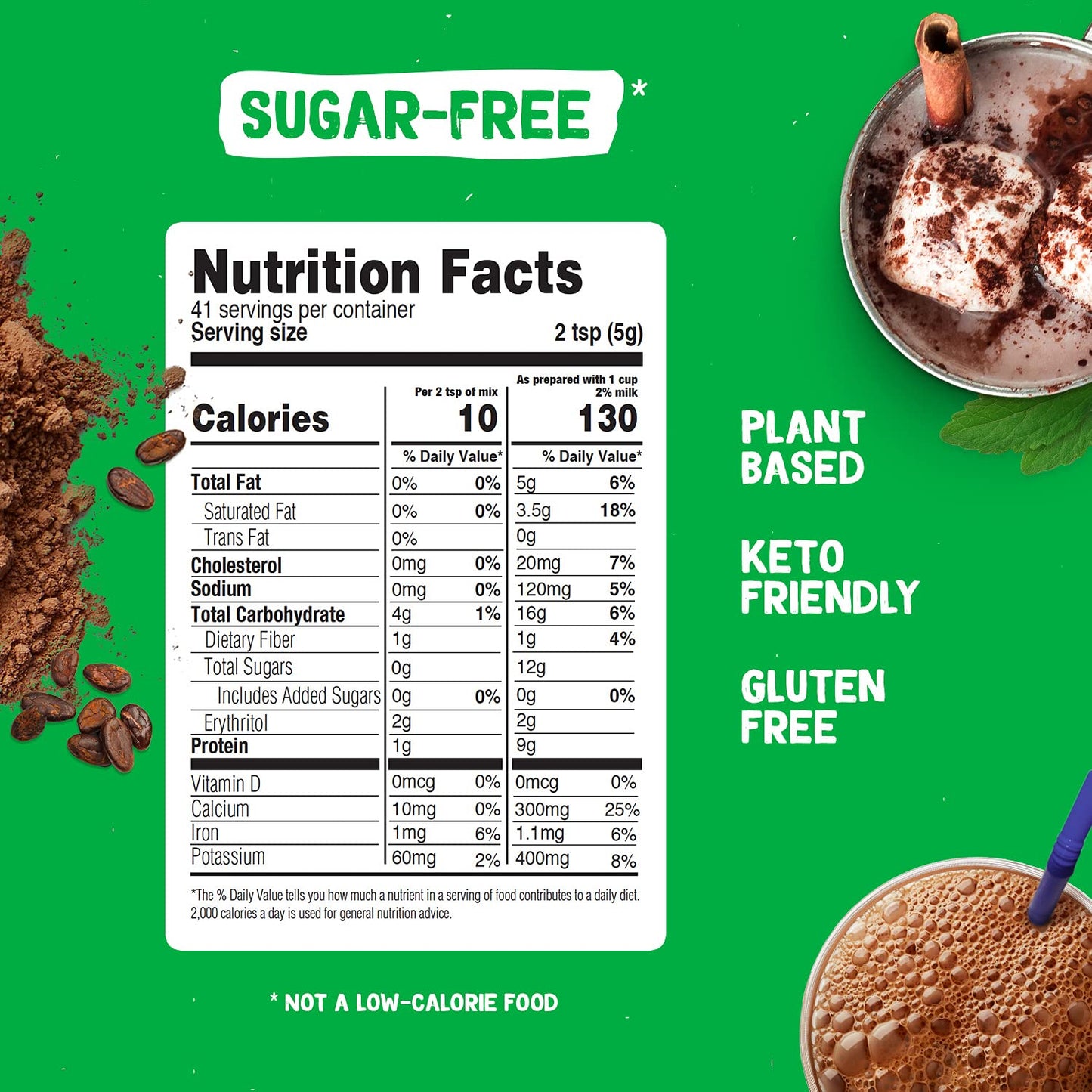 Organic Chocolate Drink Mix With Cocoa By Pyure | Sugar-Free, Keto, 1 Net Carb | 7.23 Ounce