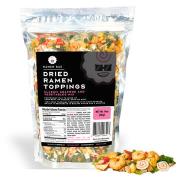 The Ramen Bae - Classic Seafood And Vegetables Mix, Dried Ramen Toppings - 14Oz (14 Oz., Classic Seafood And Veggie Mix)