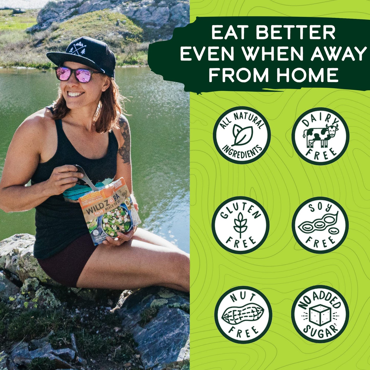 Wild Zora Paleo Freeze Dried Meals for Backpacking & Camping - Healthy Gluten Free & Grain Free Camping Meals/Backpacking Food +