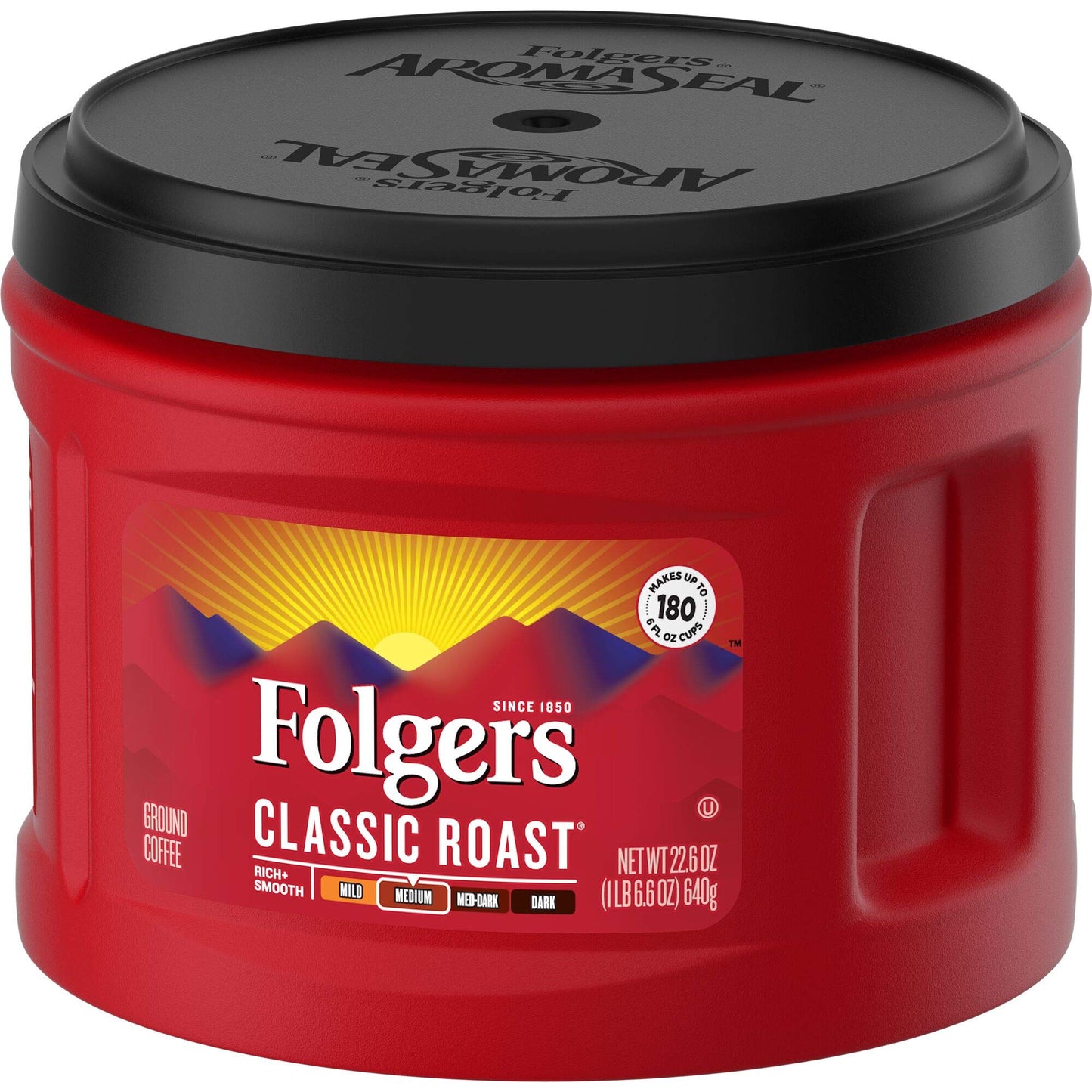 Folgers Classic Roast Ground Coffee, Medium Roast, 22.6 Oz, Pack of 1