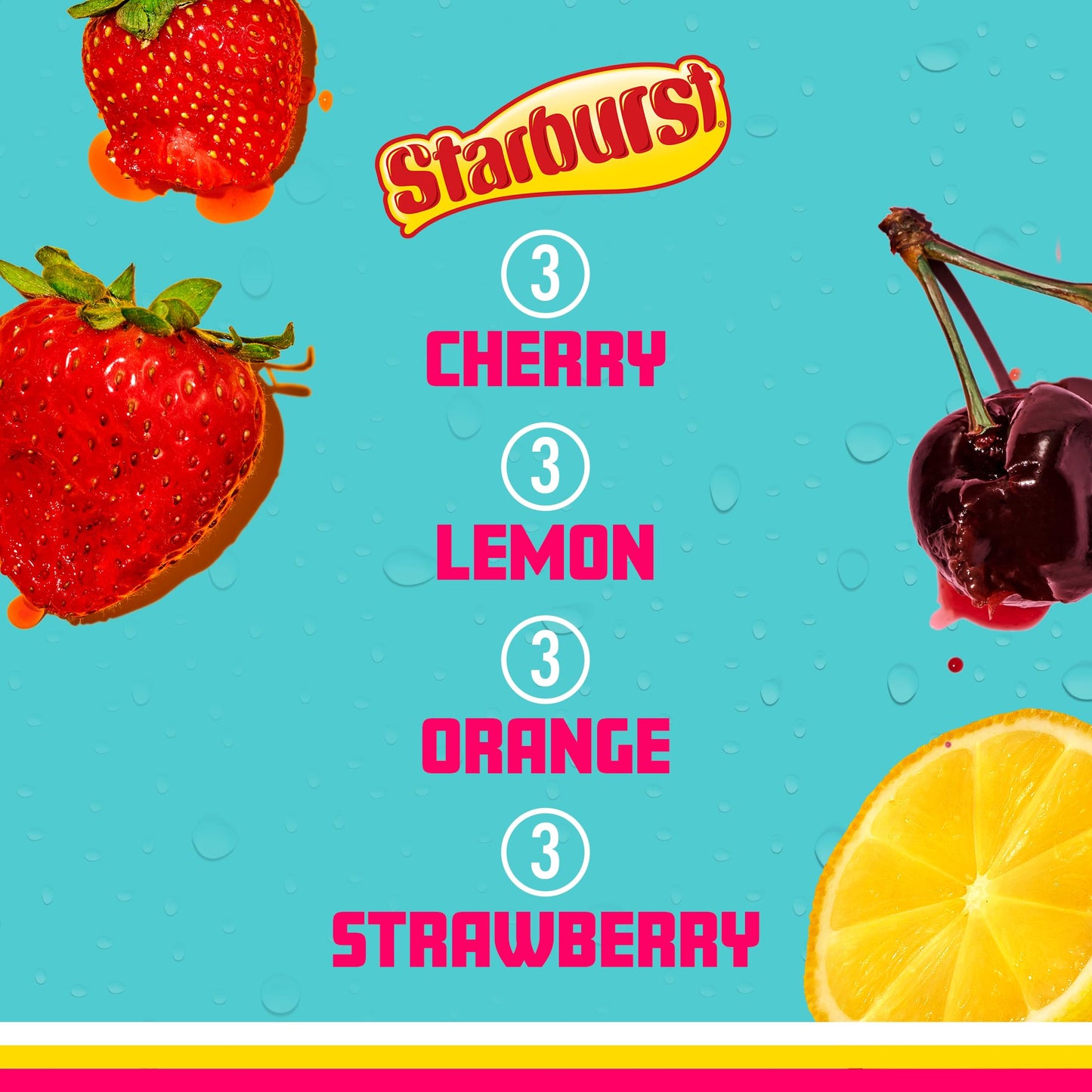 Sparkling Ice STARBURST Variety Pack, Zero Sugar Sparkling Water, 12 Count, 17 Fl Oz (Cherry, Strawberry, Lemon, Orange)
