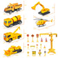 SEERMIA 21-Piece Mini Construction Vehicles Cake Decoration Set, Metal, KC-120, Truck002, Includes Trucks & Road Signs for Birthdays