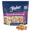 Fisher Unsalted Toasted Sliced Almonds, 10oz Resealable Bag, Brown, Vegan, Gluten Free, Perfect for Cooking, Baking & Snacking